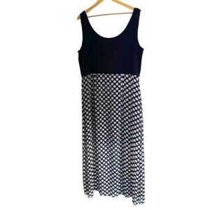 Vince Camuto Navy & White Sleeveless Maxi Dress 2X